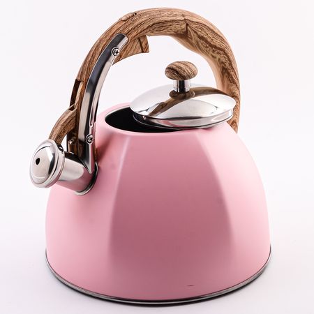 Чайник со свистком розовый 3 л, нержавеющая сталь/пластик 5062-1
