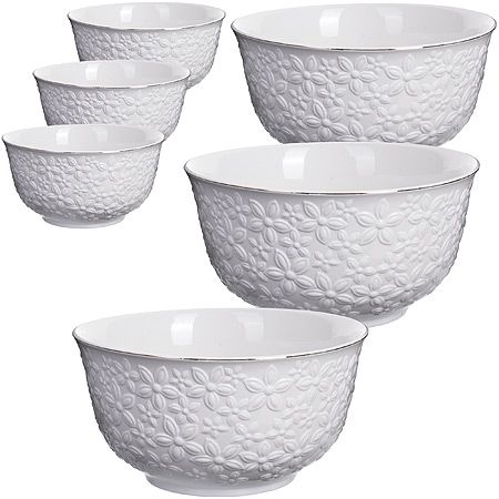 Салатник 6 предметов 800 мл, фарфор LORAINE