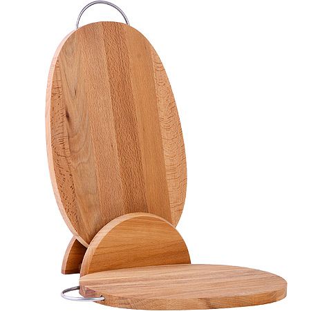 Комплект их 2-х досок овал бук с металлической ручкой Хозяюшка