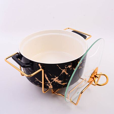 Мармит круглый 1.4 л, фарфор/металл BEKKER 7439-1