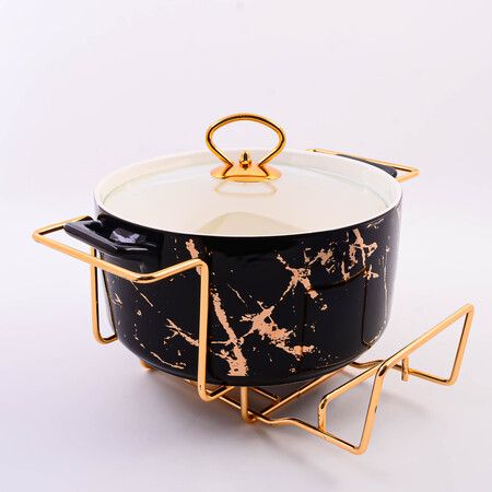 Мармит круглый 3.5 л, фарфор/металл BEKKER 7441-1