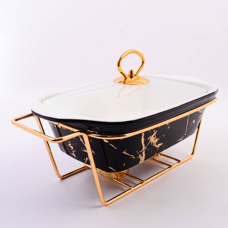 Мармит овальный 1.4 л, фарфор/металл BEKKER 7442-1