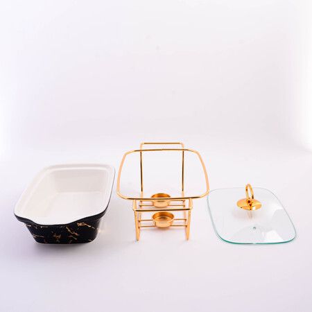 Мармит овальный 1.4 л, фарфор/металл BEKKER 7442-1