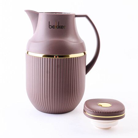 Термос 1 л Premium пластик/стеклянная колба BEKKER 4430
