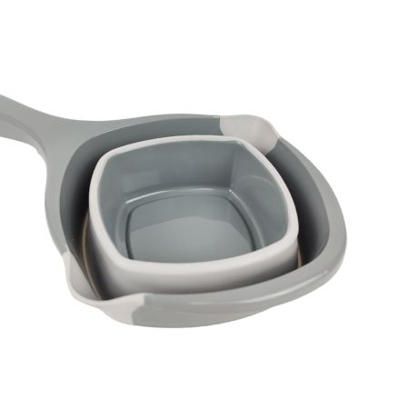 Ковш складной 1л серый пластик/силикон L-00857GY