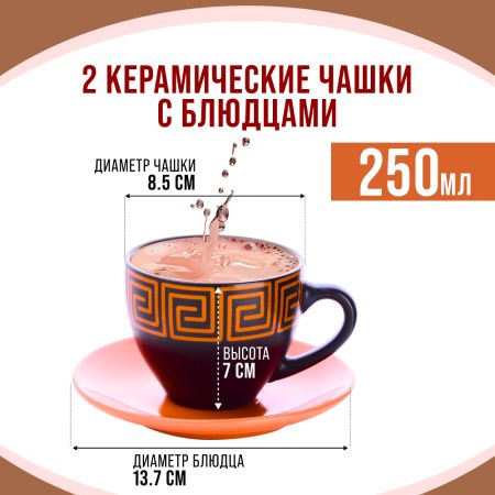 Чайный набор 4 предмета Loraine ОРАНЖЕВЫЙ LORAINE