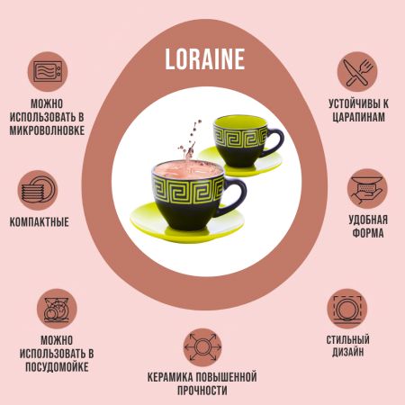 Чайный набор 4 предмета Loraine ЗЕЛЁНЫЙ LORAINE