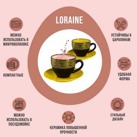 Чайный набор 4 предмета Loraine ЖЁЛТЫЙ LORAINE