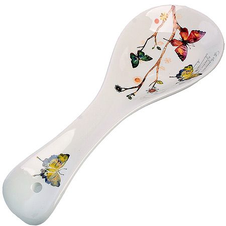 Подставка для ложки 25 см Бабочки в саду доломит LORAINE 60118
