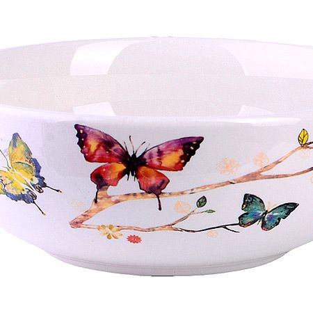 Супница керамическая 750 мл Бабочки в саду, доломит 60120 LORAINE