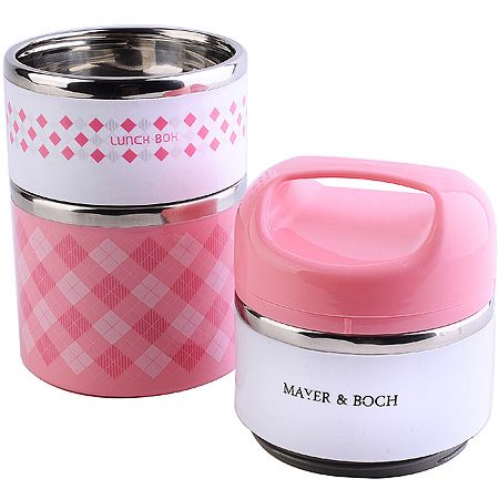 Термос пищевой 3 секции розовый Mayer&Boch
