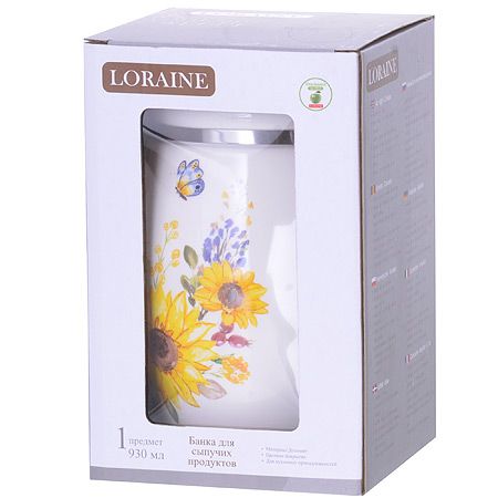 Банка для сыпучих продуктов LORAINE 930 мл 