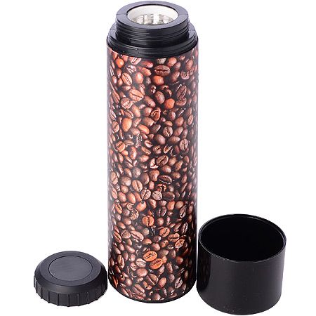 Термос 410 мл пластик Зерна кофе