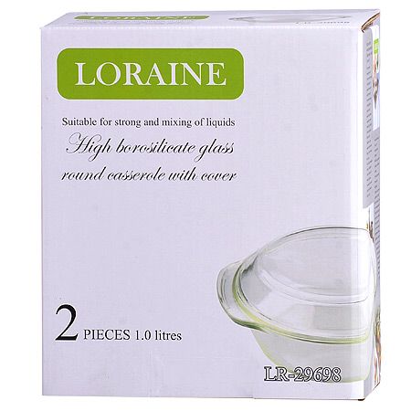 Кастрюля Loraine 1 л с крышкой материал стекло 