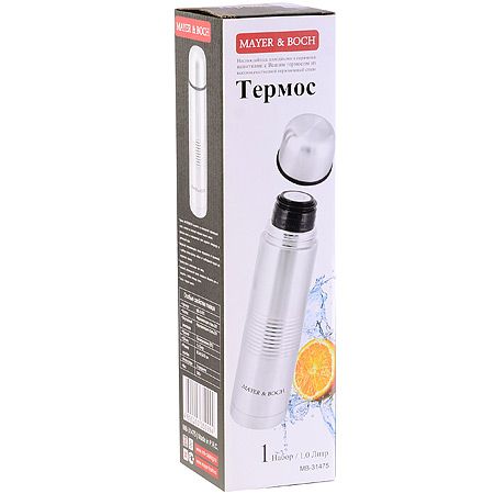 Термос 1л нержавеющая сталь, стальной Mayer&Boch