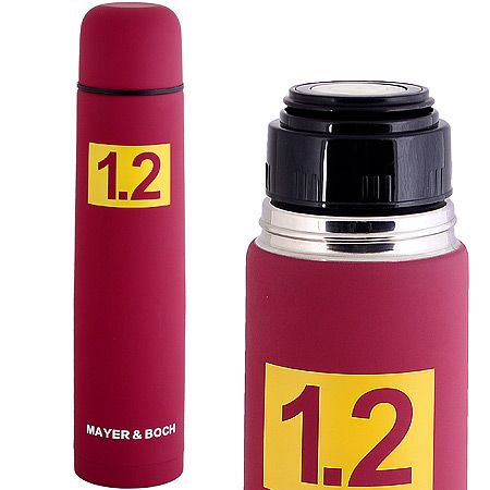 Термос 1,2л нержавеющая сталь, бордовый Mayer&Boch