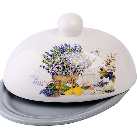 Масленка с крышкой Утренняя свежесть, 2 предметаедмета, доломит LORAINE 60192