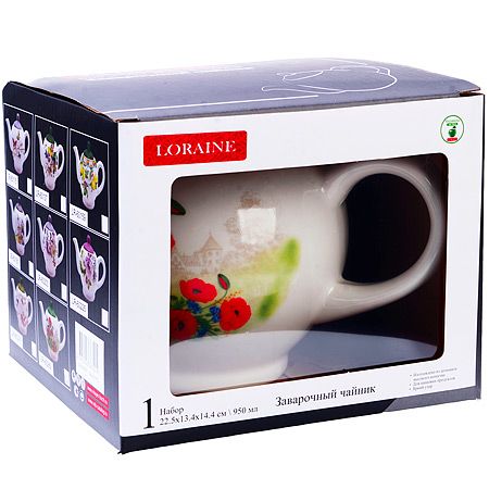 Заварочный чайник 950 мл Цветущие Маки, доломит 60269 LORAINE