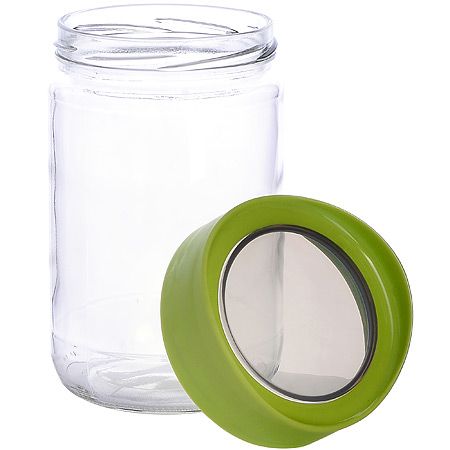 Банка для сыпучих 660 мл, 3 предмета, серая