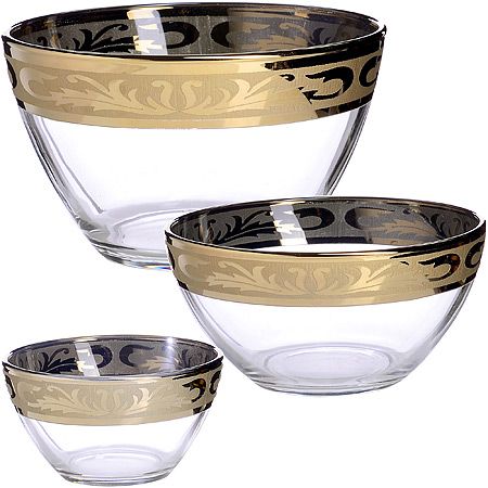 Набор стеклянных салатников 250/700/1700 мл