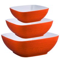 Набор салатниц Loraine 3 предмета материал керамика цвет оранжевый 29574