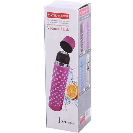 Термос 500 мл нержавеющая сталь розовый Mayer&Boch