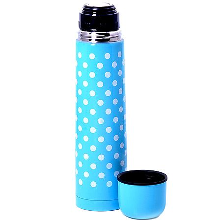 Термос 1л нержавеющас сталь, металлическая колба, голубой Mayer&Boch