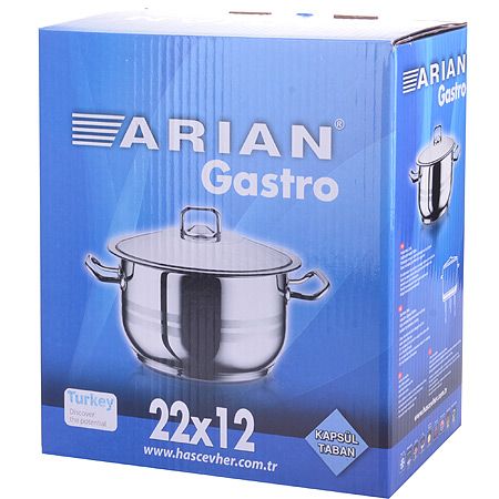 Кастрюля 4.5 л с металлической крышкой Arian Gasrto 22х12 см MAYERBOCH 80363