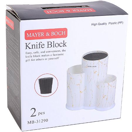 Подставка для ножей белый/золотистый 22 см Mayer&Boch