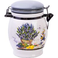 Банка для сыпучих 700 мл Утренняя свежесть, доломит/металл LORAINE 60189