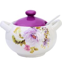 Сахарница с крышкой 375 мл с ложкой, 3 предмета, Очарование, доломит 60238 LORAINE