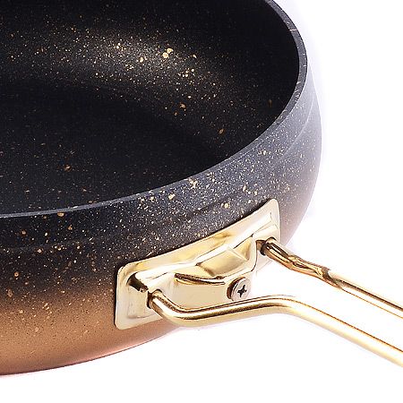 Сковорода алюминиевая 24 см мраморная крошка черный/золотистый Hascevher