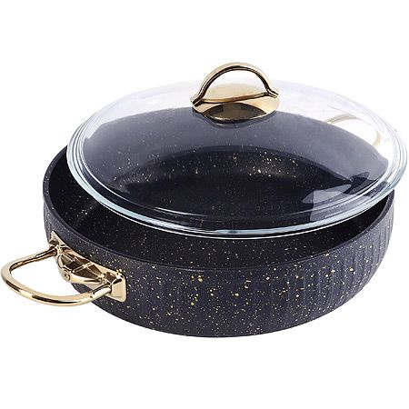 Набор посуды 3 предмета 3+4,5+7 л черный с серебристыми ручками Mayer&Boch