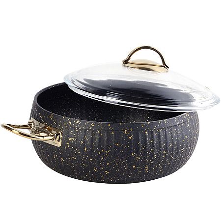 Набор посуды 3 предмета 3+4,5+7 л черный с серебристыми ручками Mayer&Boch