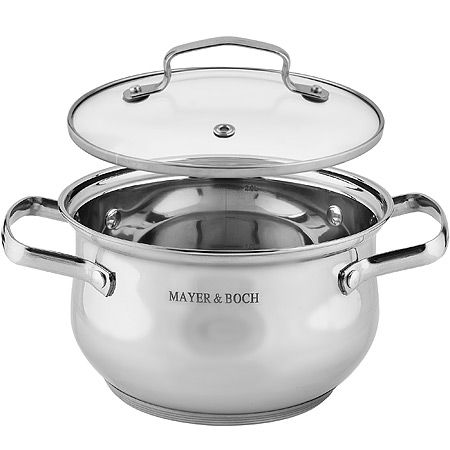 Набор кастрюль 2л+3л+4л из нержавеющей стали Mayer&Boch