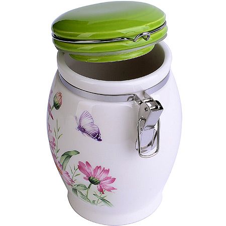 Банка для сыпучих 930 мл с крышкой 'Цветы'