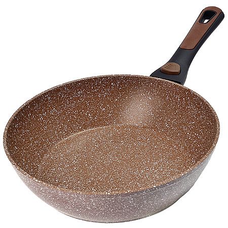 Сковорода 26 см мраморное покрытие, съемная ручка, коричневая Mayer&Boch