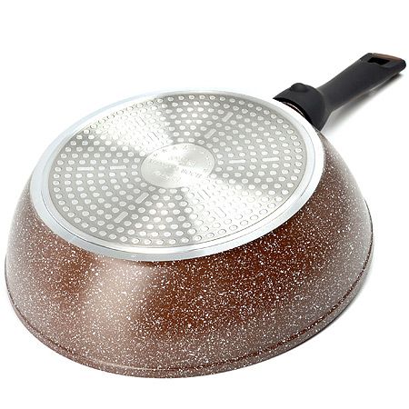 Сковорода 26 см мраморное покрытие, съемная ручка, коричневая Mayer&Boch