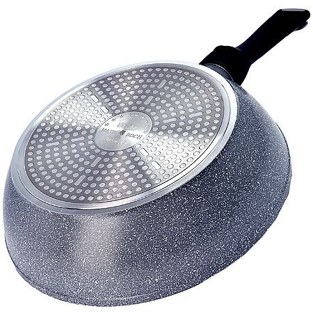 Сковорода 26 см мраморное покрытие, съемная ручка, серая Mayer&Boch