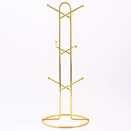 Набор кружек 6 шт 370 мл на подставке 7 предметов, фарфор/металл LORAINE 12083
