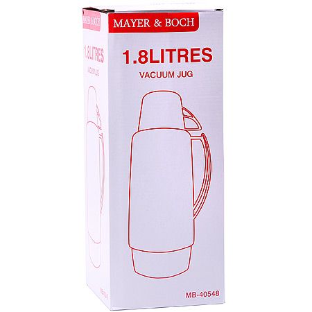 Термос 1,8л пластик стеклянная колба розовый Mayer&Boch