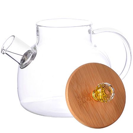 Заварочный чайник 1 л стекло/бамбук 3 предмета 095 LORAINE