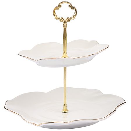 Конфетница 2 яруса 3 предмета фарфор LORAINE 90026-200