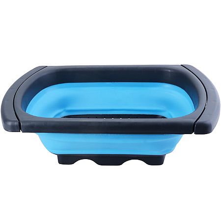 Дуршлаг с выдвижными ручками, синий Mayer&Boch