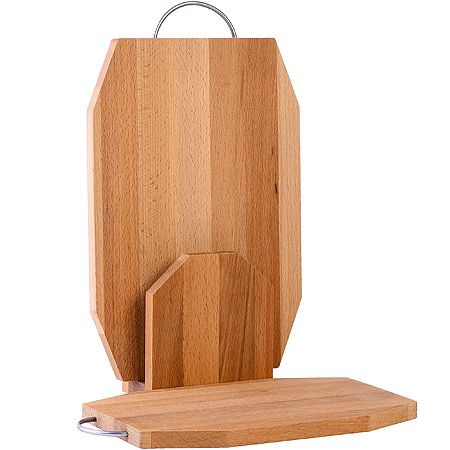 Комплект из 2-х досок бук с металлической ручкой на подставке Хозяюшка