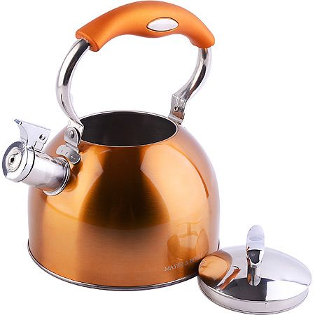 Чайник 2,5 л со свистком нержавеющая сталь оранжевый Mayer&Boch
