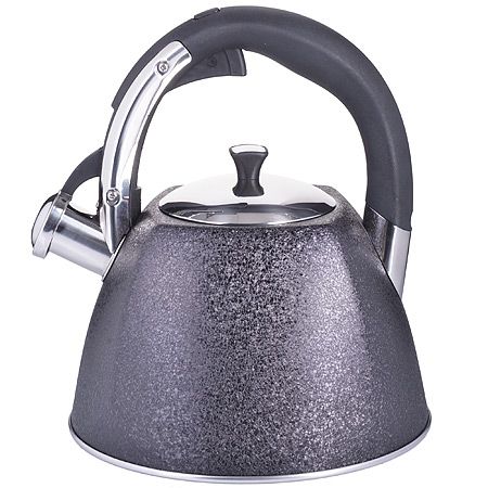 Чайник 3 л нержавеющая сталь со свистком, черный Mayer&Boch