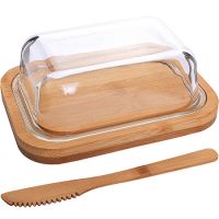 Масленка стекло-бамбук с ножом 12.8x6.4x17 см Mayer&Boch