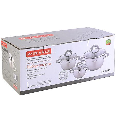 Набор посуды 6 предметов 1.2+2+2.5 л 30995 MAYERBOCH