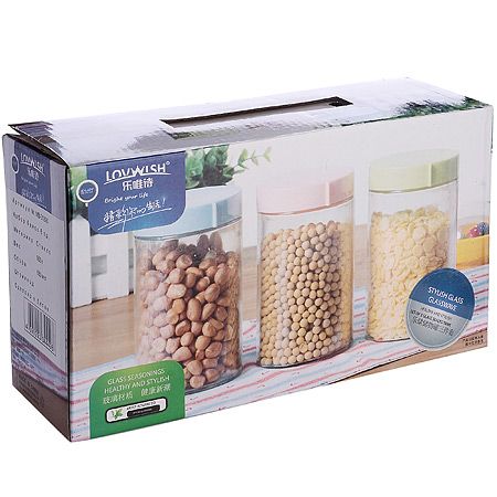 Набор банок для сыпучих 6 предметов 580 мл